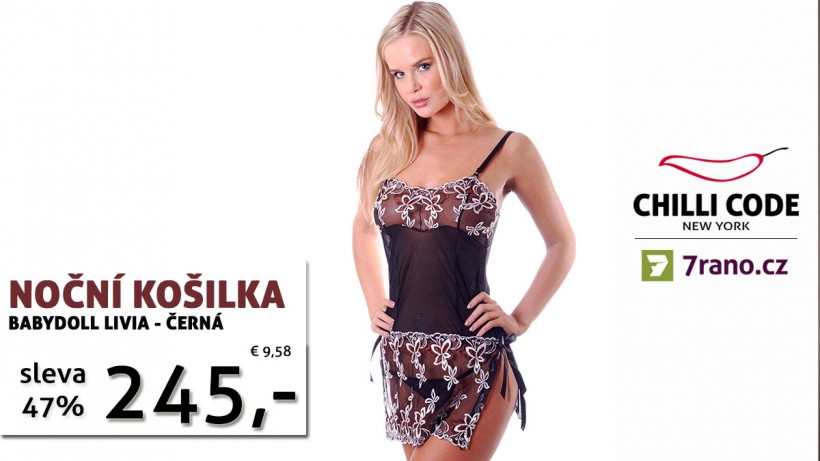 Aktuální akce - Bestseller - Noční košilka Babydoll Livia se slevou 47%